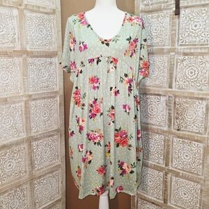 Haptics Women's Floral Midi Dress with Pockets - Green